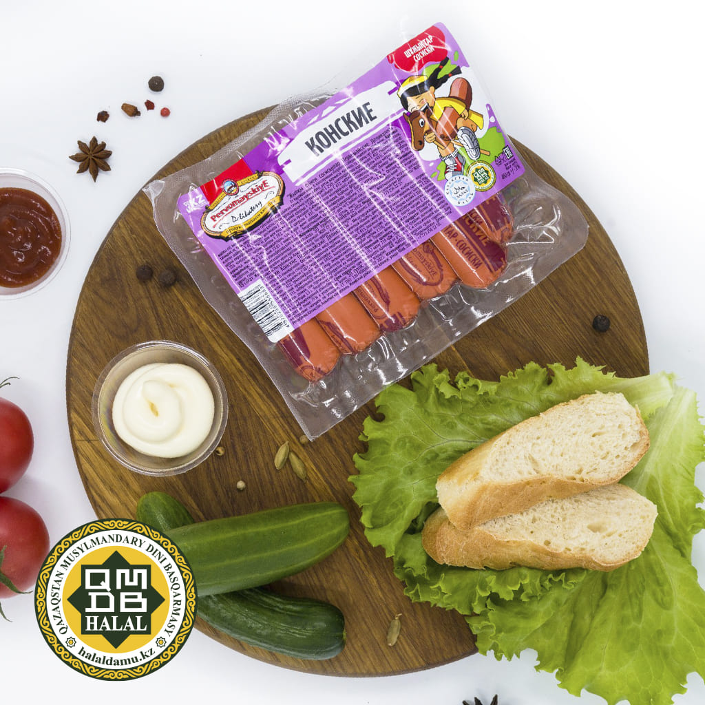 Сосиски Конские Первомайские Деликатесы, вареные, газ, 0,46кг, шт